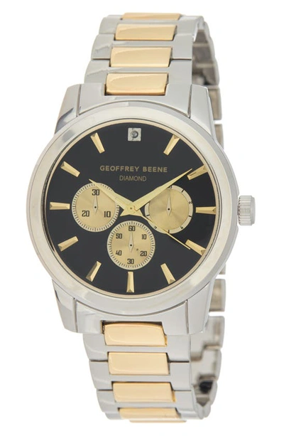 Geoffrey Beene Diamond Dial Two-tone Bracelet Watch, 42mm In Two Tone