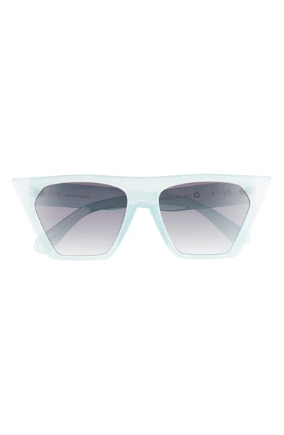 Aire Quasar 58mm Cat Eye Sunglasses In Green / Cool Smoke Grad