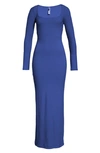 Skims Soft Lounge Long Sleeve Dress In Cobalt