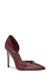 Nine West Folowe Half D'orsay Pointed Toe Pump In Dark Red