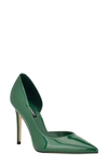 Nine West Folowe Half D'orsay Pointed Toe Pump In Medium Green