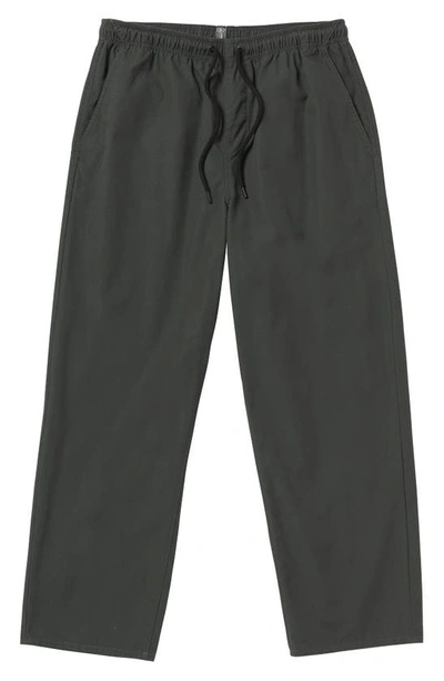 Volcom Outer Spaced Cotton Blend Trousers In Stealth