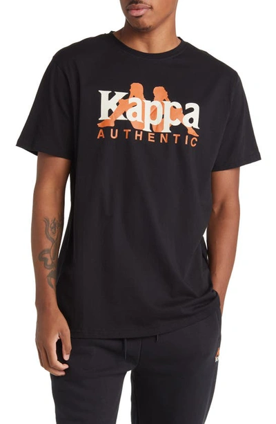Kappa Authentic Vanguard Graphic T-shirt In Black Jet