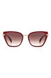 Rag & Bone 56mm Gradient Cat Eye Sunglasses In Burgundy/ Burgundy Shaded