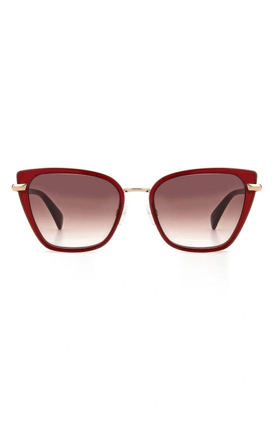 Rag & Bone 56mm Gradient Cat Eye Sunglasses In Burgundy/ Burgundy Shaded