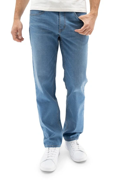 Devil-dog Dungarees Slim Straight Leg Performance Jeans In Blue Rock