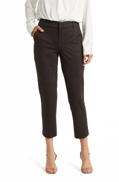 Wit & Wisdom 'ab'solution Houndstooth High Waist Ankle Straight Leg Pants In Cold Brew