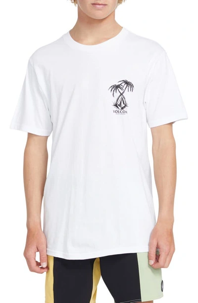 Volcom Glassy Daze Graphic T-shirt In White