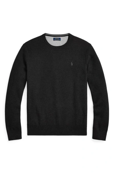 Polo Ralph Lauren Cotton Piqué Sweater In Dark Granite Hthr