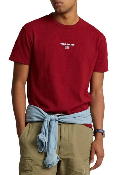 Polo Ralph Lauren Embroidered Logo T-shirt In Holiday Red