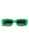 Aire 51mm Ceres Rectangular Sunglasses In Green / Smoke Mono