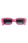 Aire 51mm Ceres Rectangular Sunglasses In Pink / Smoke Mono
