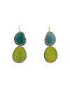 Boks & Baum Woman Earrings Deep Jade Size - Plastic, Metal, Textile Fibers In Green