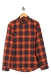 14th & Union Grindle Trim Fit Flannel Shirt In Navy- Rust Cascade Grindle