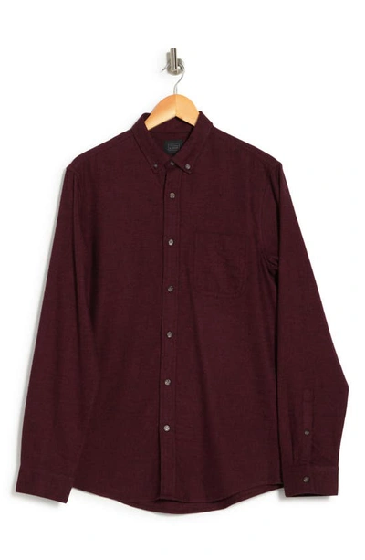14th & Union Grindle Long Sleeve Trim Fit Shirt In Red Cinder- Black Grindle