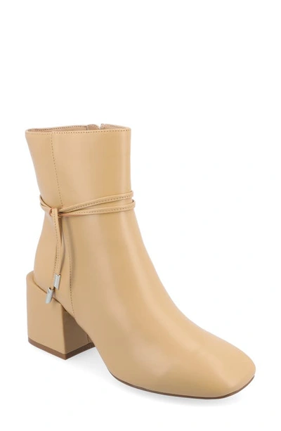 Journee Collection Beverly Tru Comfort Block Heel Bootie In Tan