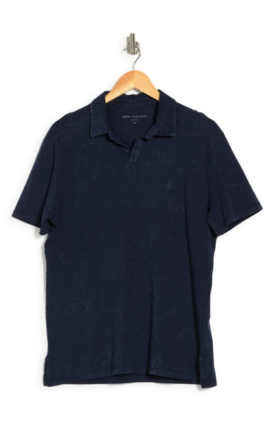 John Varvatos Marble Wash Polo In Navy