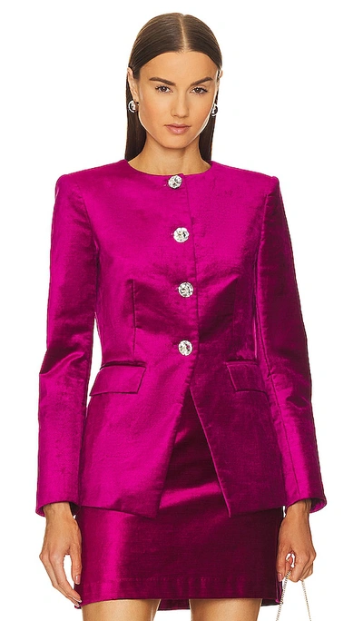 Veronica Beard Cencia Satin Single-breasted Jacket In Pink