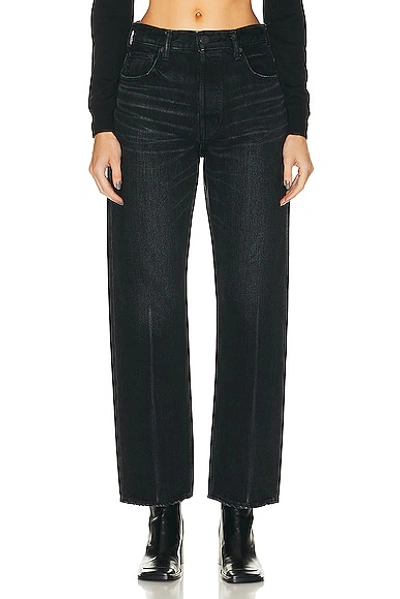 Moussy Vintage Murrieta Wide Straight Jeans In Black