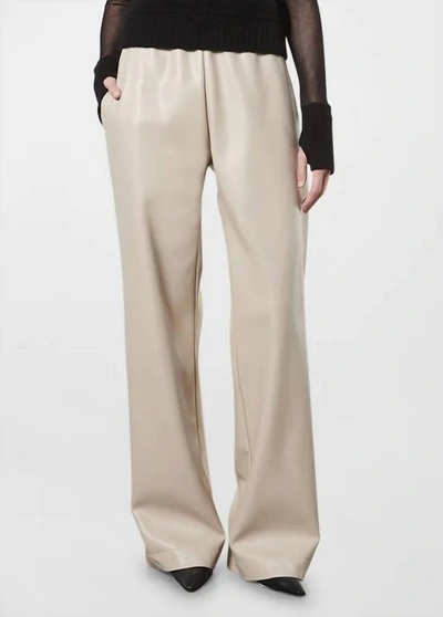 Enza Costa Soft Faux Leather Straight-leg Pants In Beige