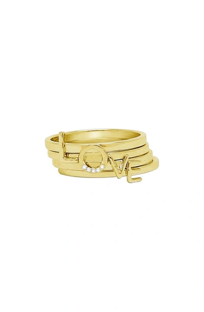 Adornia Love Stacking Ring In Yellow Gold