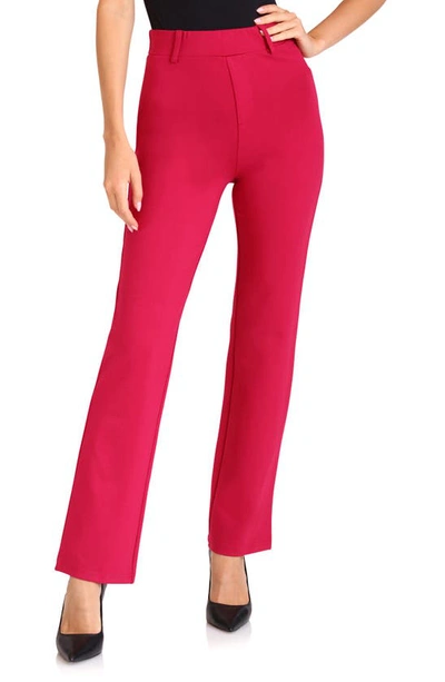Bagatelle Pull-on High Waist Bootcut Pants In Magenta