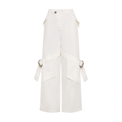 Dion Lee Straight-leg Organic Cotton Blend Trousers In Ivory
