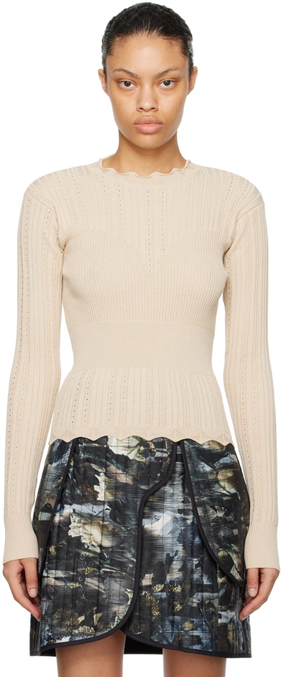 Henrik Vibskov Ribbed-knit Long-sleeved Jumper In Neutrals