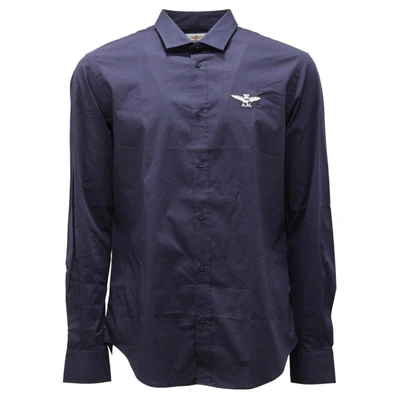Aeronautica Militare Blue Cotton Shirt