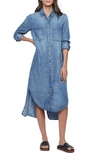 Wash Lab Denim Chill Out Shirtdress In Reverse Blue (finished Hem)