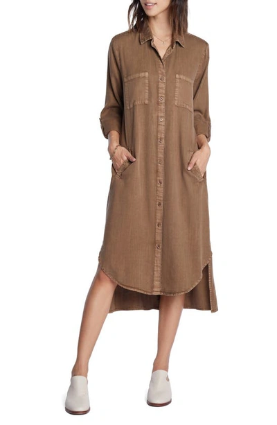 Wash Lab Denim Chill Out Shirtdress In Wild Mushroom (finished Hem)