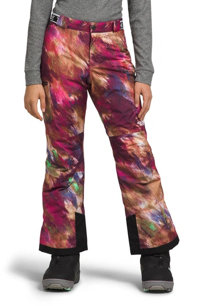 The North Face Big Girls Freedom Insulated Waistband Pants In Boysenberry Paint Lightening