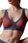 Eby Sheer Mesh Bralette In Cabernet