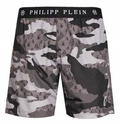 Philipp Plein Philippe Model Gray Polyester Swimwear