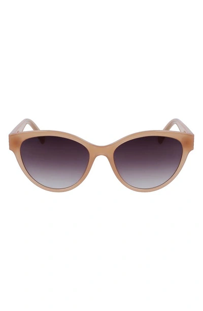 Lacoste 55mm Gradient Cat Eye Sunglasses In Nude