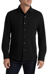 Hypernatural El Capitan Supima® Cotton Blend Piqué Knit Button-up Shirt In Black Beauty
