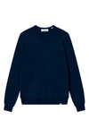 Les Deux Greyson Merino Wool Crewneck Sweater In Dark Navy