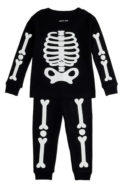 Petit Lem Kids' Skeleton Glow In Black