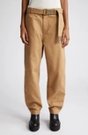 Sacai X Carhartt Wip Belted Cotton Canvas Pants In Beige