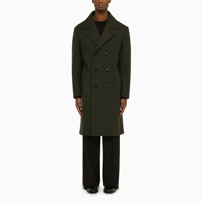 Doppiaa Double-breasted Military Wool Coat In Green