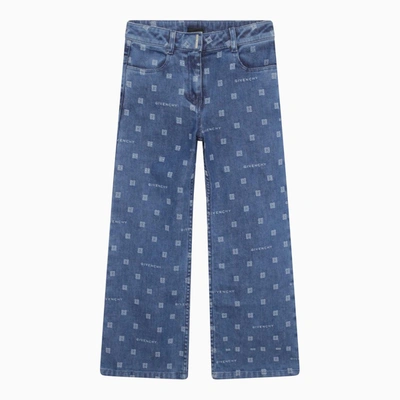 Givenchy Kids' Jeans 4g All-over Motif In Blue