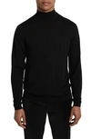Jack Victor Beaudry Mock Neck Wool Blend Sweater In Black