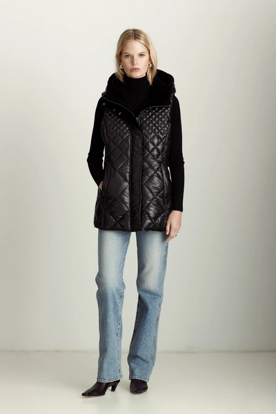 Dawn Levy Women's Denver Quilted Reversible Gilet In Black