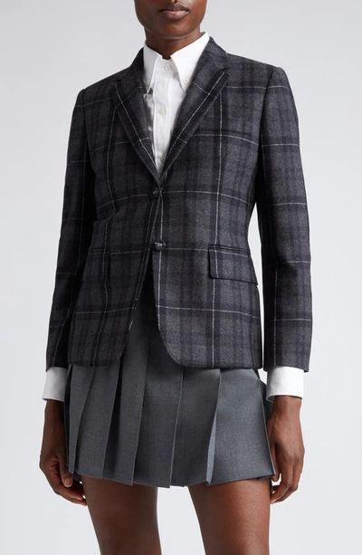 Thom Browne Women's Classic Check Flannel Sportcoat In 015 Charcoal