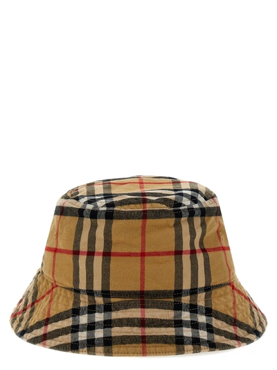 Burberry Bucket Hat Check Hats Beige