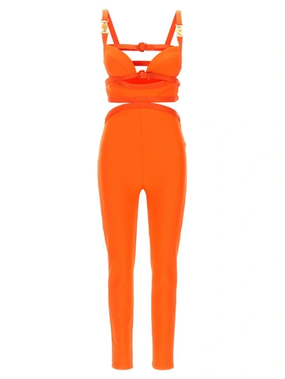 Versace La Vacanza Capsule Medusa 95 Jumpsuit In Orange