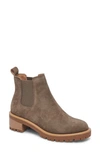 Blondo Matilda Waterproof Lug Sole Chelsea Boot In Dark Taupe Suede