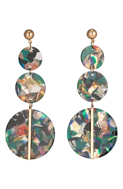 Eye Candy Los Angeles Sofia Tier Drop Earrings In Green