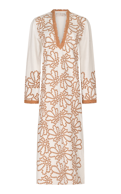 Silvia Tcherassi Bernice Embroidered Cotton-blend Tunic Dress In White