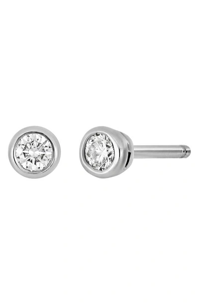 Bony Levy 14k Gold Bezel Diamond Stud Earrings In 14k White Gold